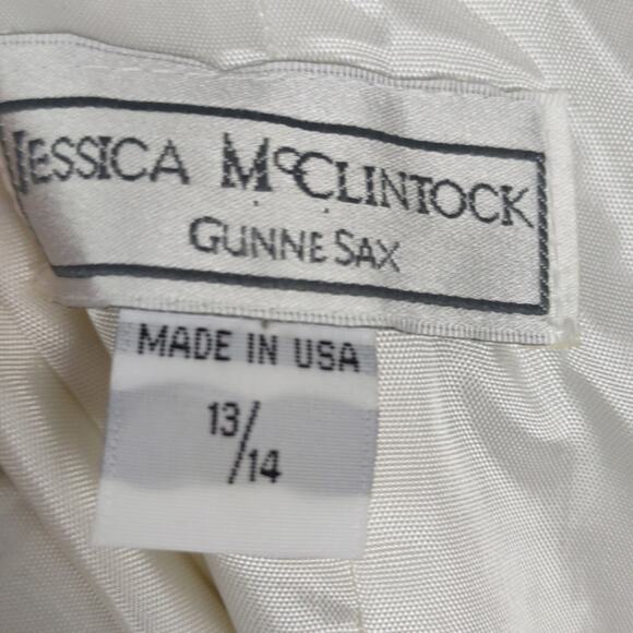 Jessica McClintock Gunne Sax Harlequin Formal Dress Vintage 90s Sz 13/14 Flawed - Picture 4 of 16